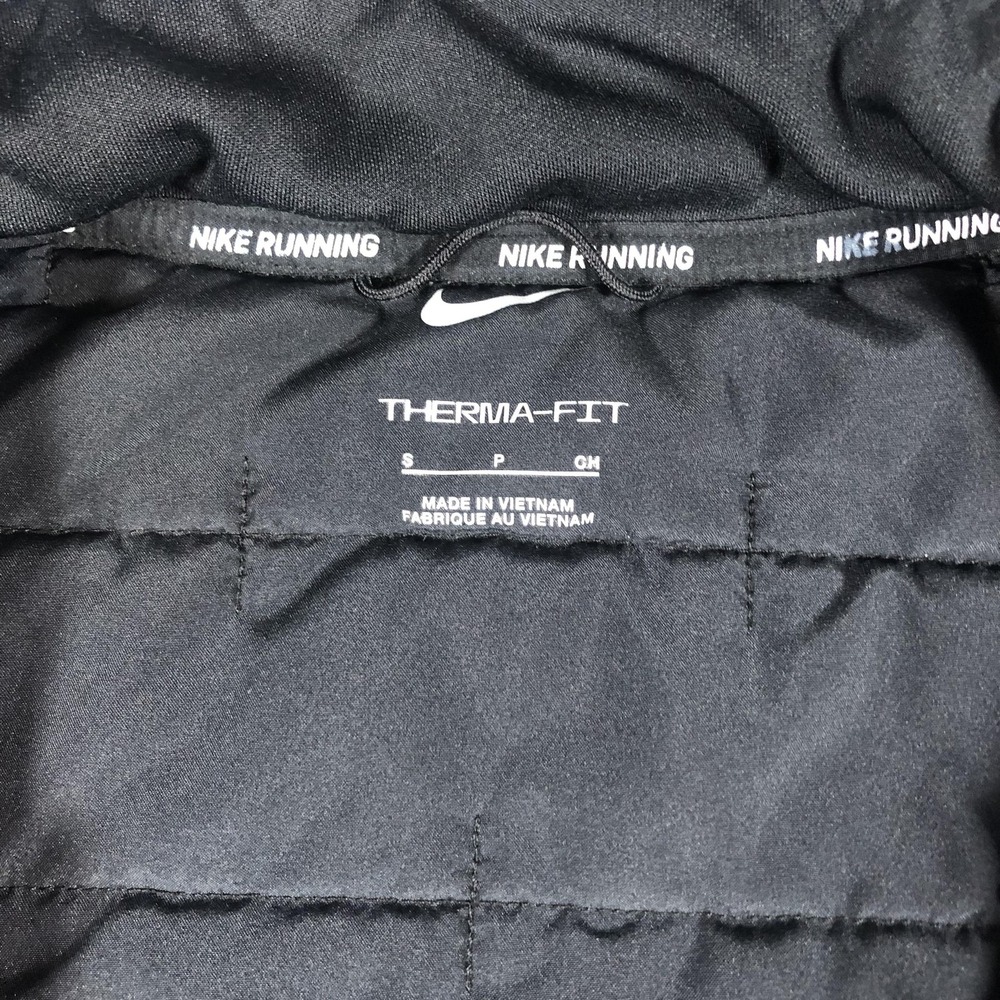 Nike Therma-Fit Running Vest Wome's Small Black Quilted‎ Zip Pockets Insulated - Picture 7 of 14